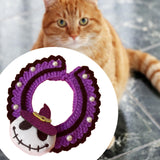 Maxbell Halloween Cat Costume Collar for Dogs Cats Knitted for Party Holiday Festive Skull S
