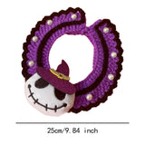 Maxbell Halloween Cat Costume Collar for Dogs Cats Knitted for Party Holiday Festive Skull M
