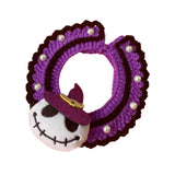 Maxbell Halloween Cat Costume Collar for Dogs Cats Knitted for Party Holiday Festive Skull M