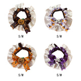 Maxbell Pet Halloween Pumpkin Costume Decorative Pet Neckwear for Kitten Puppy black S