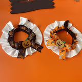 Maxbell Pet Halloween Pumpkin Costume Decorative Pet Neckwear for Kitten Puppy black S