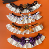 Maxbell Pet Halloween Pumpkin Costume Decorative Pet Neckwear for Kitten Puppy black S