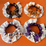 Maxbell Pet Halloween Pumpkin Costume Decorative Pet Neckwear for Kitten Puppy black S