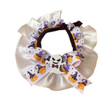 Maxbell Pet Halloween Pumpkin Costume Decorative Pet Neckwear for Kitten Puppy White S