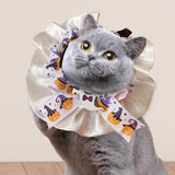 Maxbell Pet Halloween Pumpkin Costume Decorative Pet Neckwear for Kitten Puppy White S