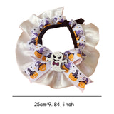 Maxbell Pet Halloween Pumpkin Costume Decorative Pet Neckwear for Kitten Puppy White M