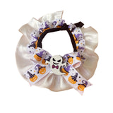 Maxbell Pet Halloween Pumpkin Costume Decorative Pet Neckwear for Kitten Puppy White M