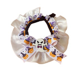 Maxbell Pet Halloween Pumpkin Costume Decorative Pet Neckwear for Kitten Puppy White M