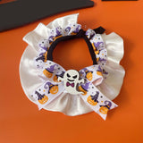 Maxbell Pet Halloween Pumpkin Costume Decorative Pet Neckwear for Kitten Puppy White M