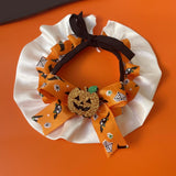 Maxbell Pet Halloween Pumpkin Costume Decorative Pet Neckwear for Kitten Puppy Orange S