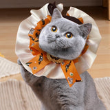 Maxbell Pet Halloween Pumpkin Costume Decorative Pet Neckwear for Kitten Puppy Orange M
