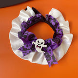 Maxbell Pet Halloween Pumpkin Costume Decorative Pet Neckwear for Kitten Puppy Purple M