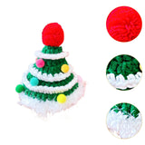 Christmas Dog Hat Cosplay Holiday Decoration Dog Cap for Daily Costume Party S green ball