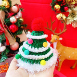 Christmas Dog Hat Cosplay Holiday Decoration Dog Cap for Daily Costume Party S green ball