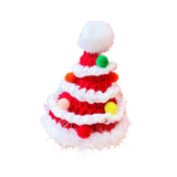 Maxbell Christmas Dog Hat Cosplay Holiday Decoration Dog Cap for Daily Costume Party S red  ball