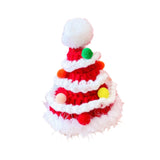 Maxbell Christmas Dog Hat Cosplay Holiday Decoration Dog Cap for Daily Costume Party S red  ball
