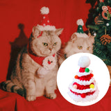 Maxbell Christmas Dog Hat Cosplay Holiday Decoration Dog Cap for Daily Costume Party S red  ball