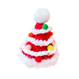Maxbell Christmas Dog Hat Cosplay Holiday Decoration Dog Cap for Daily Costume Party M red  ball