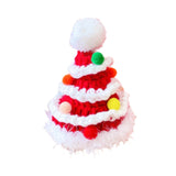 Maxbell Christmas Dog Hat Cosplay Holiday Decoration Dog Cap for Daily Costume Party M red  ball