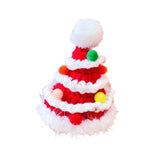 Maxbell Christmas Dog Hat Cosplay Holiday Decoration Dog Cap for Daily Costume Party M red  ball