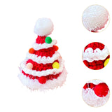 Maxbell Christmas Dog Hat Cosplay Holiday Decoration Dog Cap for Daily Costume Party M red  ball