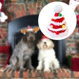 Maxbell Christmas Dog Hat Cosplay Holiday Decoration Dog Cap for Daily Costume Party M red  ball