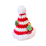 Maxbell Christmas Dog Hat Cosplay Holiday Decoration Dog Cap for Daily Costume Party S red white
