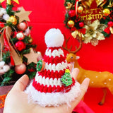 Maxbell Christmas Dog Hat Cosplay Holiday Decoration Dog Cap for Daily Costume Party S red white