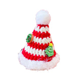 Maxbell Christmas Dog Hat Cosplay Holiday Decoration Dog Cap for Daily Costume Party M red white