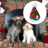 Maxbell Christmas Dog Hat Cosplay Holiday Decoration Dog Cap for Daily Costume Party M red green