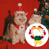 New Year Cat Collar Dress up Knitted New Year Cat Collar for Small Dog Kitty S Christmas bell