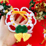 New Year Cat Collar Dress up Knitted New Year Cat Collar for Small Dog Kitty S Christmas bell