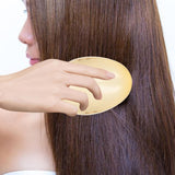 Maxbell Egg Round Shape Comb Portable Massage Detangling Brush for Salon Home Travel Gold