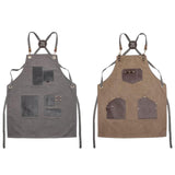 Canvas Apron with Pockets Hair Stylist Apron for Kitchen Crafts Hairdressing gray