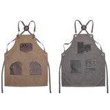 Canvas Apron with Pockets Hair Stylist Apron for Kitchen Crafts Hairdressing gray