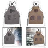 Canvas Apron with Pockets Hair Stylist Apron for Kitchen Crafts Hairdressing gray