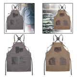 Canvas Apron with Pockets Hair Stylist Apron for Kitchen Crafts Hairdressing gray