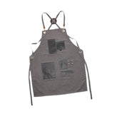 Canvas Apron with Pockets Hair Stylist Apron for Kitchen Crafts Hairdressing gray