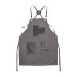 Canvas Apron with Pockets Hair Stylist Apron for Kitchen Crafts Hairdressing gray