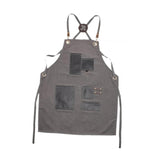 Canvas Apron with Pockets Hair Stylist Apron for Kitchen Crafts Hairdressing gray