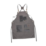 Canvas Apron with Pockets Hair Stylist Apron for Kitchen Crafts Hairdressing gray