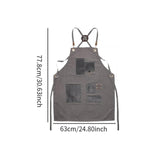 Canvas Apron with Pockets Hair Stylist Apron for Kitchen Crafts Hairdressing gray