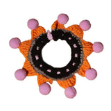 Maxbell Halloween Pet Costume Handmade Crochet Cat Decoration Cat Costume for Kitten M  Pumpkin Bib