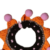 Maxbell Halloween Pet Costume Handmade Crochet Cat Decoration Cat Costume for Kitten M  Pumpkin Bib