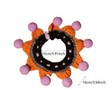 Maxbell Halloween Pet Costume Handmade Crochet Cat Decoration Cat Costume for Kitten M  Pumpkin Bib