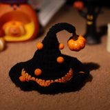 Maxbell Halloween Pet Costume Handmade Crochet Cat Decoration Cat Costume for Kitten S Witch pumpkin hat