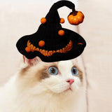Maxbell Halloween Pet Costume Handmade Crochet Cat Decoration Cat Costume for Kitten M Witch pumpkin hat
