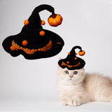 Maxbell Halloween Pet Costume Handmade Crochet Cat Decoration Cat Costume for Kitten M Witch pumpkin hat