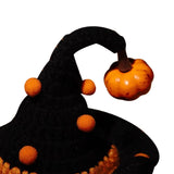 Maxbell Halloween Pet Costume Handmade Crochet Cat Decoration Cat Costume for Kitten M Witch pumpkin hat
