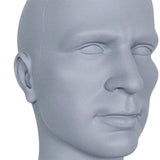 Mannequin Male Head Display Stand Accessory for Scarves, Jewelry 15inch Tall Blue Gray